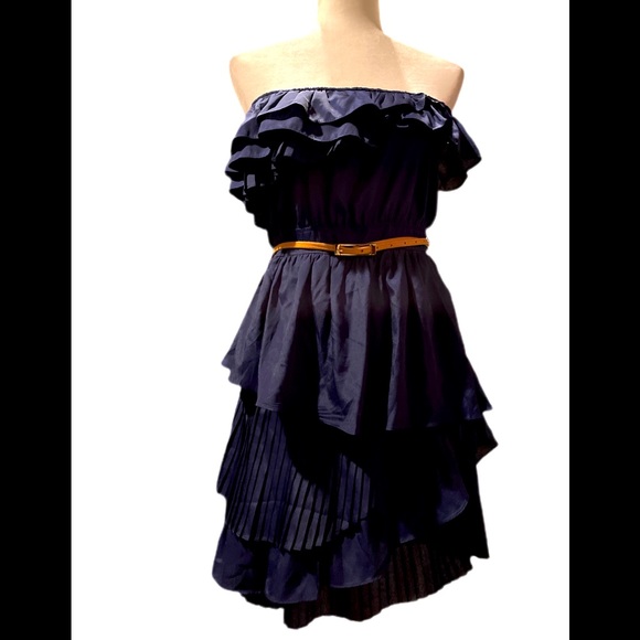 🌼NWOT Double Zero navy sleeveless dress size L - Picture 1 of 11